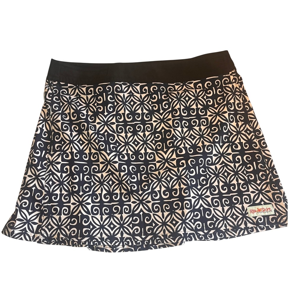 RipSkirt Hawaii Womens Medium Navy White Geometric Tribal Wrap Skirt Activewear